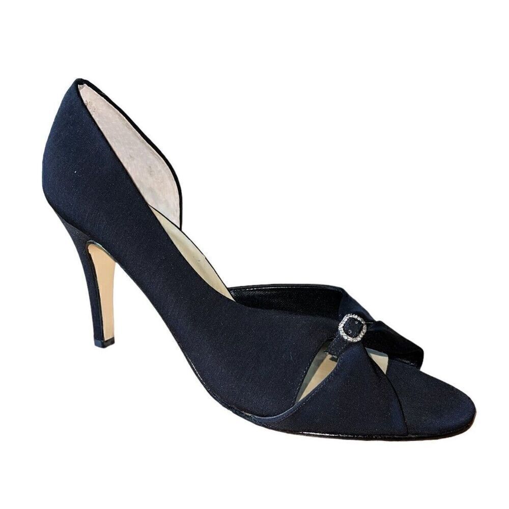 Caparros Black Peau/Silk Frannie -Satin/Silk Material - Manmade Upper Wmns Sz 10